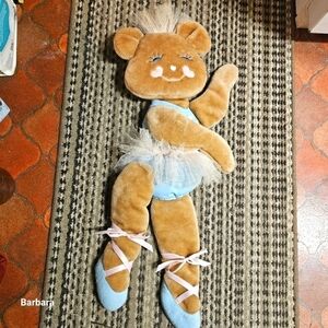 Vintage Handmade Ballerina Bear Child's Wall Decor